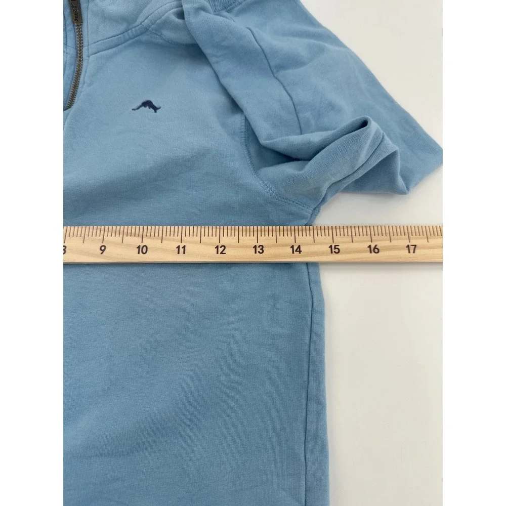 Tommy Bahama Boys Light Blue Quarter Zip Sweatshirt‎ Marlin Logo Size M 7/8